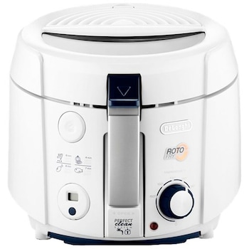 Friteuza DeLonghi Rotofry F38436, capacitate 1,2 l, Filtru anti-miros, functie EasyClean, 4 programe, 1800 W , Alb Friteuza DeLonghi Rotofry F38436, capacitate 1,2 l, Filtru anti-miros, functie EasyClean, 4 programe, 1800 W , Alb