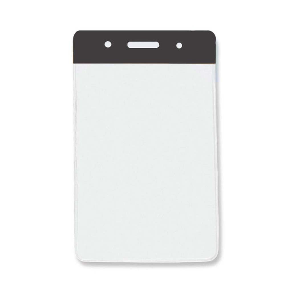 Set 50 buc suport ecuson legitimatie card acces vertical, banda neagra