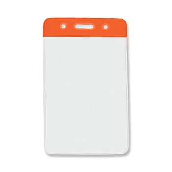 Set 50 buc suport ecuson legitimatie card acces vertical, banda portocalie Set 50 buc suport ecuson legitimatie card acces vertical, banda portocalie