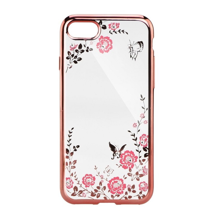 Huawei Y7 Forcell DIAMOND TPU telefontok (mintás) Huawei Y7 pink- arany
