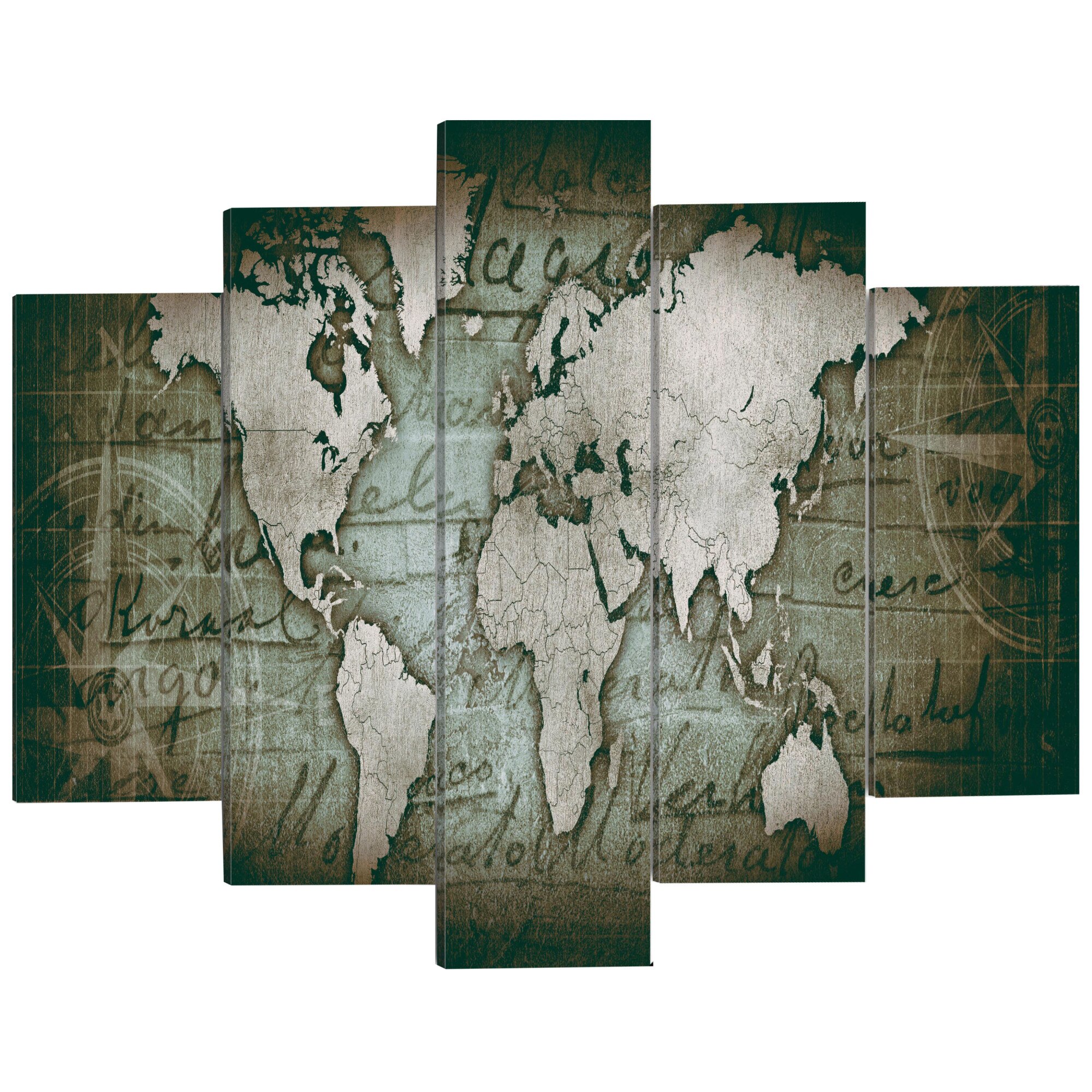 Imagine pe sticla ,5 piese, Harta bronzului III , acrilica 100 x 50 cm
