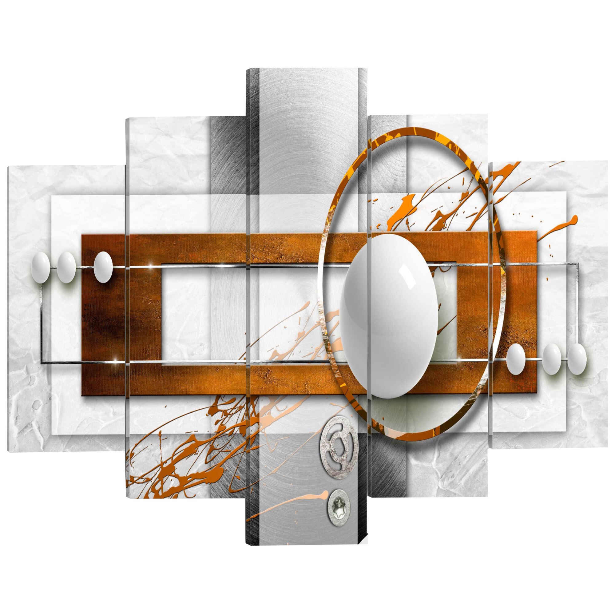 Imagine pe sticla ,5 piese, Energie asemanatoare cu nuci , acrilica 100 x 50 cm