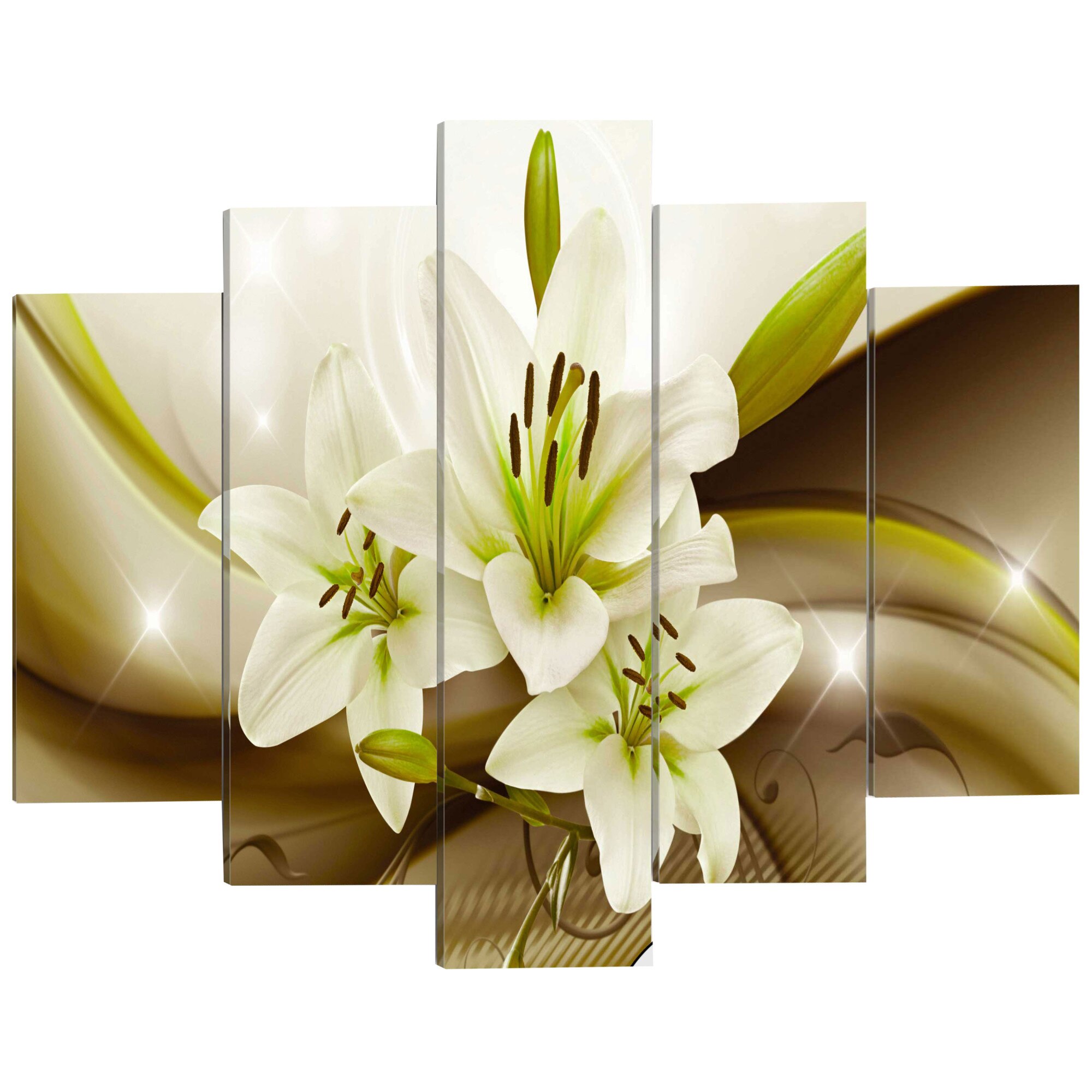 Imagine pe sticla ,5 piese, Crin modern , acrilica 200 x 100 cm