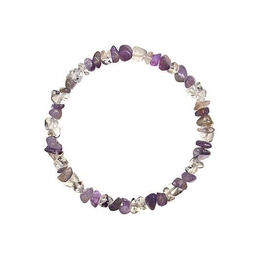 Bratara chips Ametist si Cuart de Stanca - cristale semipretioase, unisex, e-crystals