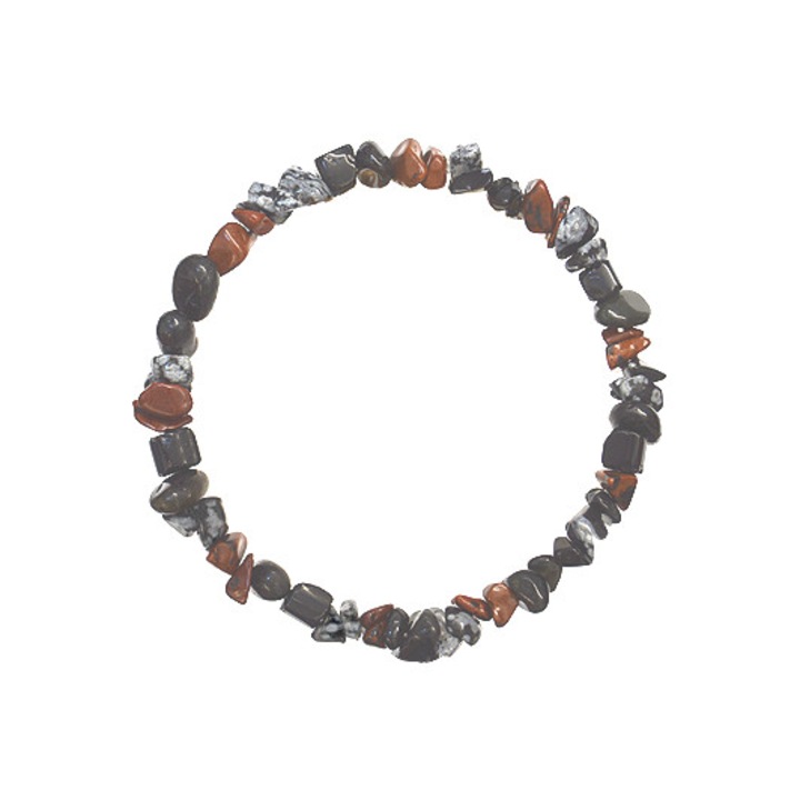 Bratara chips Obsidian - cristale semipretioase, unisex, e-crystals