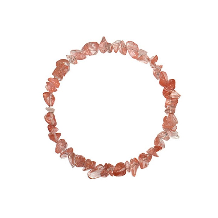 Bratara chips Cuart Cherry - cristale semipretioase, unisex, e-crystals