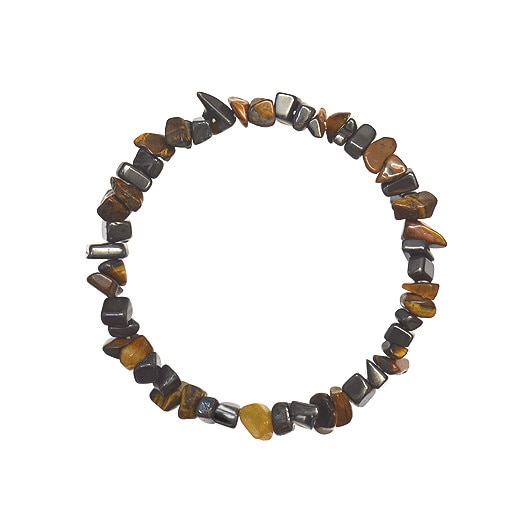 Bratara chips Hematit si Ochi de Tigru - cristale semipretioase, unisex, e-crystals