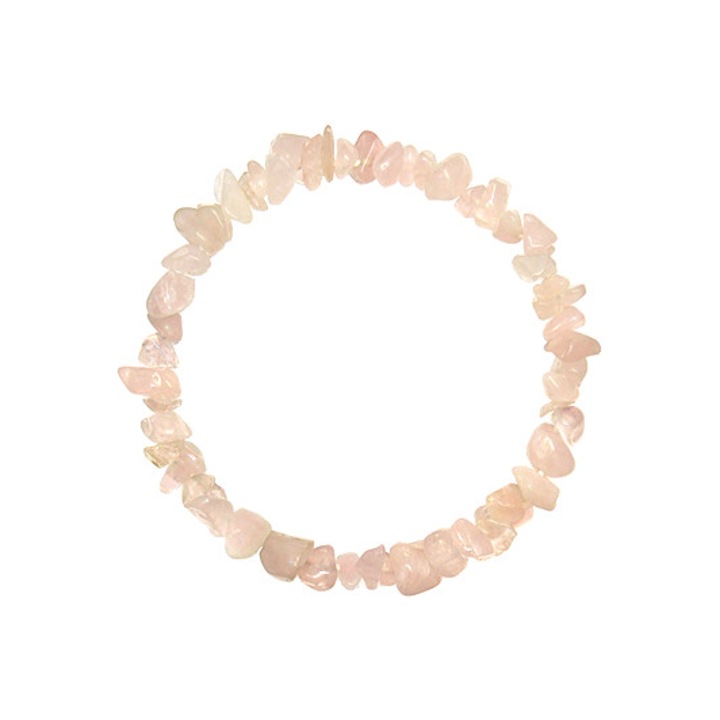 Bratara chips Cuart Roz - cristale semipretioase, unisex, e-crystals