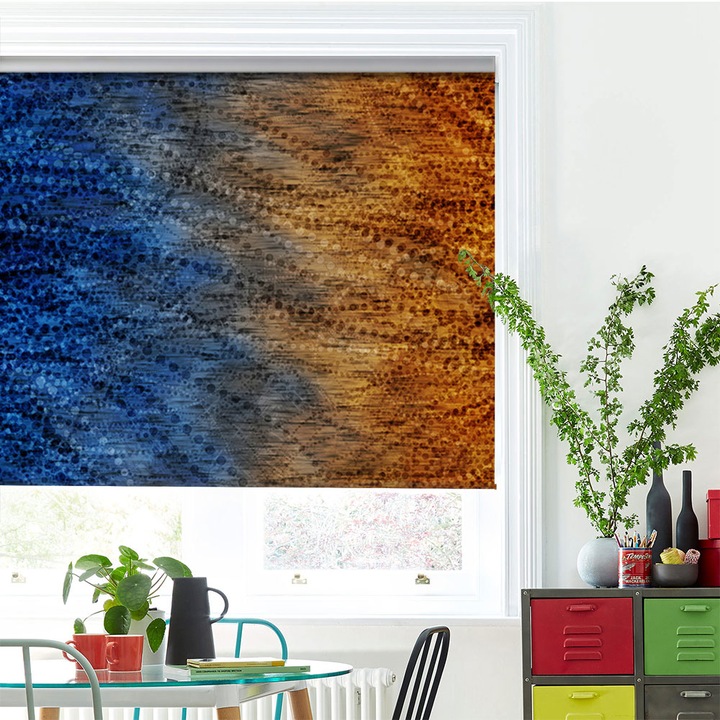 Rolete Art Shade tip Jaluzele cu Rulou si sistem inclus, Pana de paun, Decoratiuni, Latime 105 cm x Inaltime 250 cm