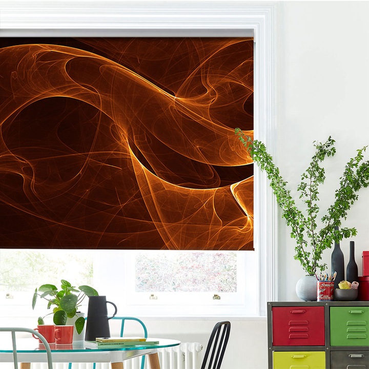 Rolete Art Shade tip Jaluzele cu Rulou si sistem inclus, Sarpe de foc, Decoratiuni, Latime 115 cm x Inaltime 250 cm