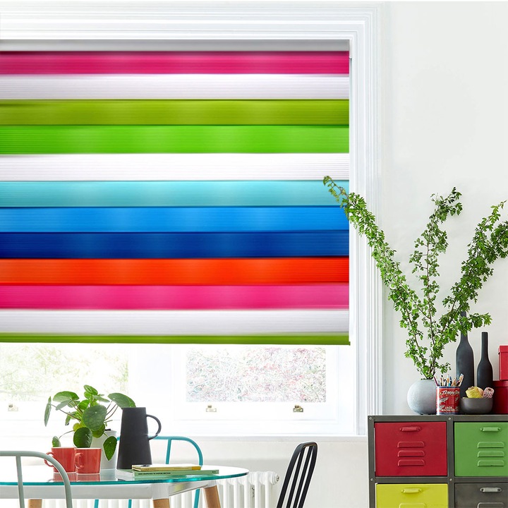 Rolete Art Shade tip Jaluzele cu Rulou si sistem inclus, Linii orizontale, Decoratiuni, Latime 80 cm x Inaltime 190 cm