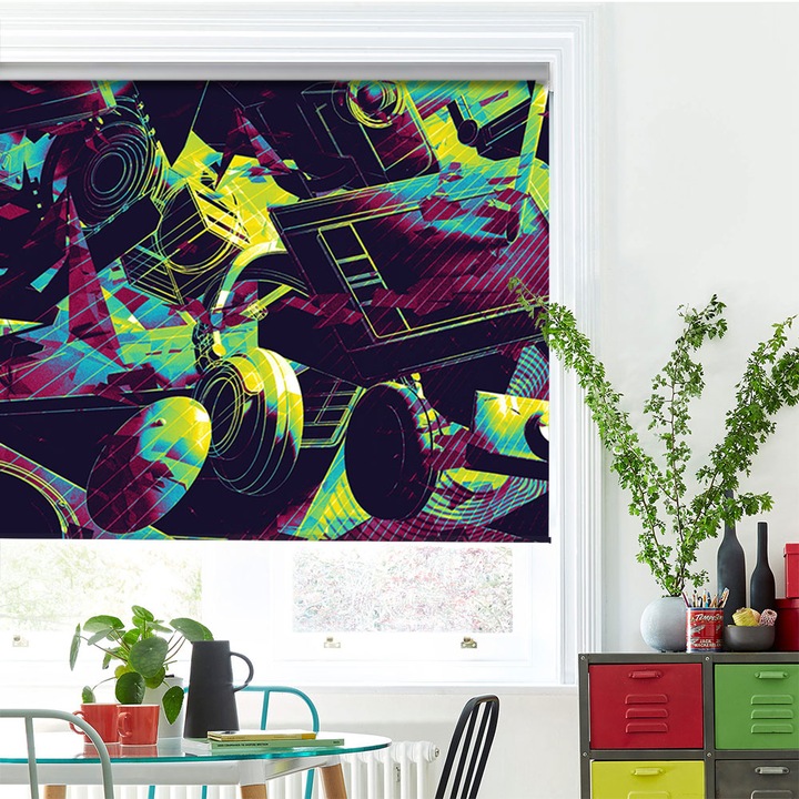 Rolete Art Shade tip Jaluzele cu Rulou si sistem inclus, Culori vintage, Decoratiuni, Latime 95 cm x Inaltime 250 cm