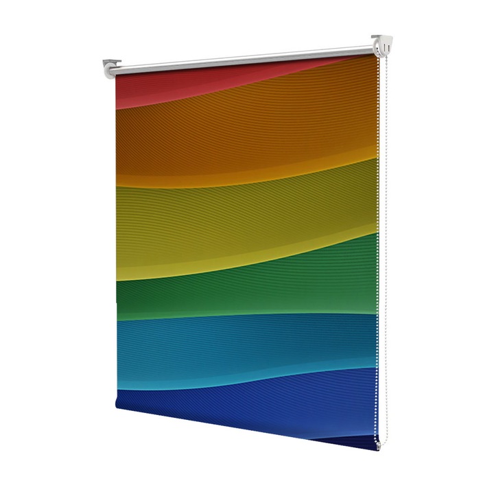 Rolete Art Shade tip Jaluzele cu Rulou si sistem inclus, Dealuri colorate, Decoratiuni, Latime 120 cm x Inaltime 190 cm