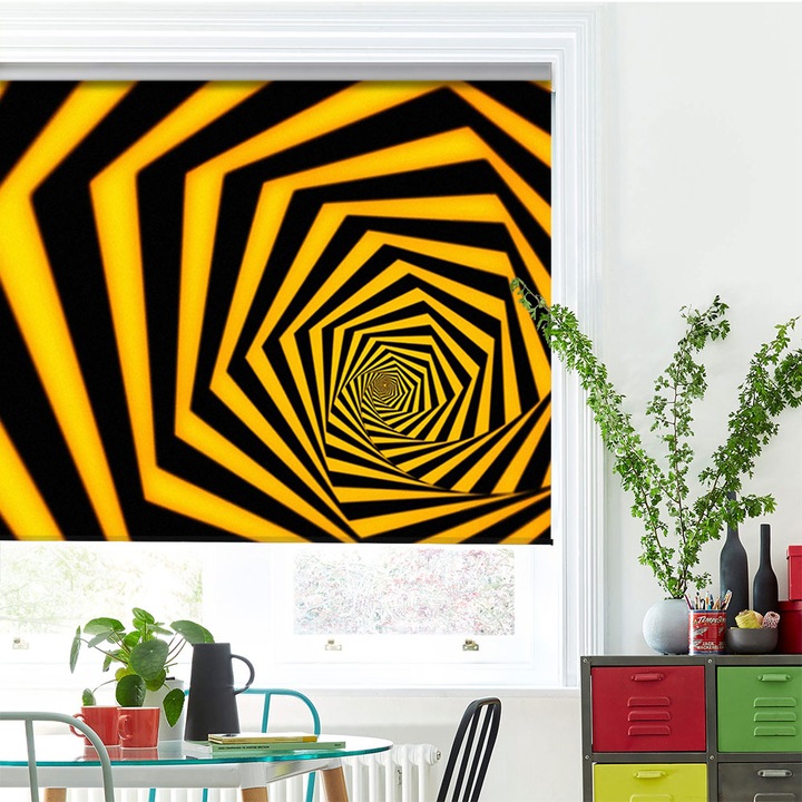 Rolete Art Shade tip Jaluzele cu Rulou si sistem inclus, Spirala spre infinit, Decoratiuni, Latime 90 cm x Inaltime 250 cm