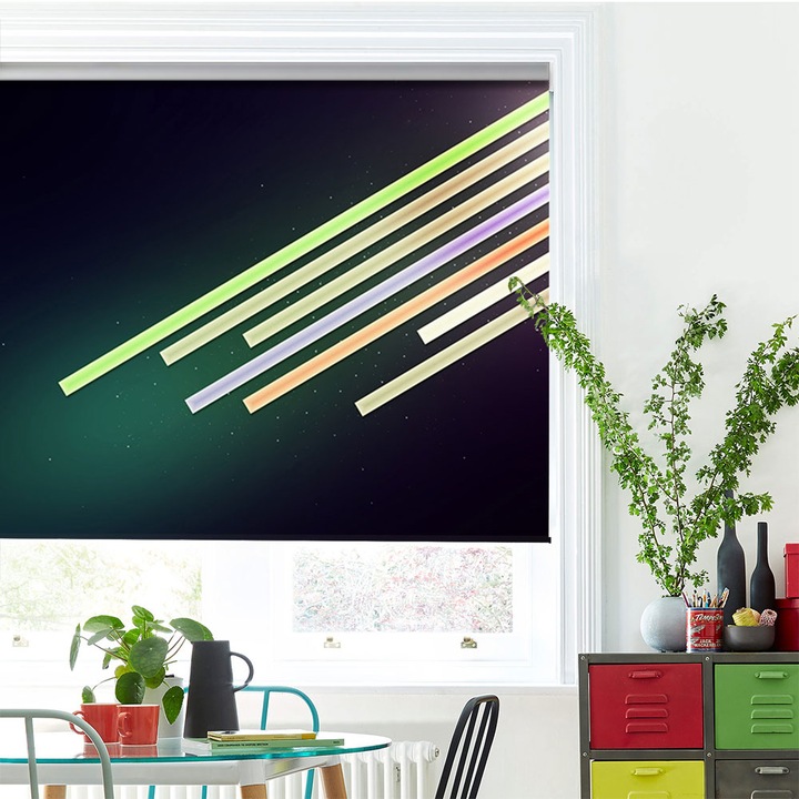 Rolete Art Shade tip Jaluzele cu Rulou si sistem inclus, Dinamic, Decoratiuni, Latime 110 cm x Inaltime 250 cm