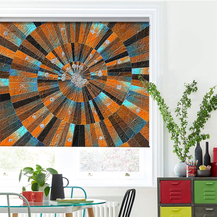 Rolete Art Shade tip Jaluzele cu Rulou si sistem inclus, Scara abstracta, Decoratiuni, Latime 105 cm x Inaltime 250 cm