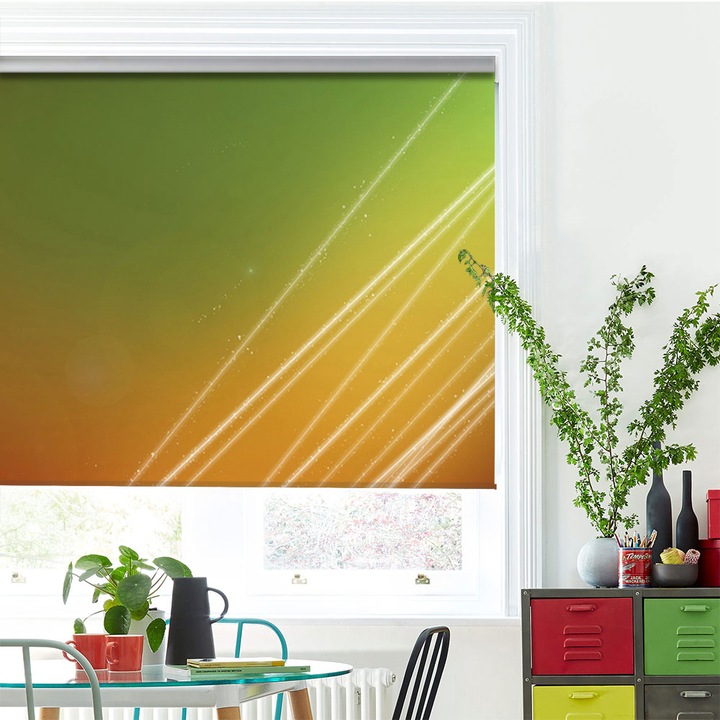 Rolete Art Shade tip Jaluzele cu Rulou si sistem inclus, Raze fine, Decoratiuni, Latime 100 cm x Inaltime 250 cm