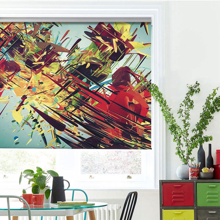 Rolete Art Shade tip Jaluzele cu Rulou si sistem inclus, Vintage abstract, Decoratiuni, Latime 120 cm x Inaltime 250 cm