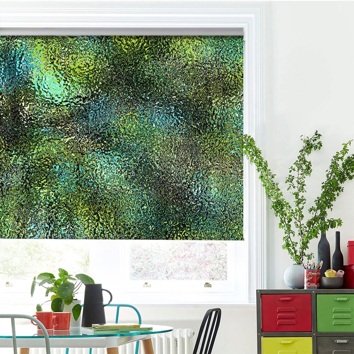 Rolete Art Shade tip Jaluzele cu Rulou si sistem inclus, Verde scurs, Decoratiuni, Latime 110 cm x Inaltime 250 cm