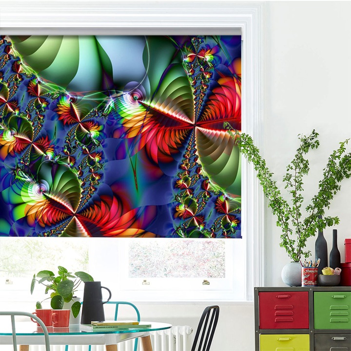 Rolete Art Shade tip Jaluzele cu Rulou si sistem inclus, Colaj trepte, Decoratiuni, Latime 105 cm x Inaltime 250 cm