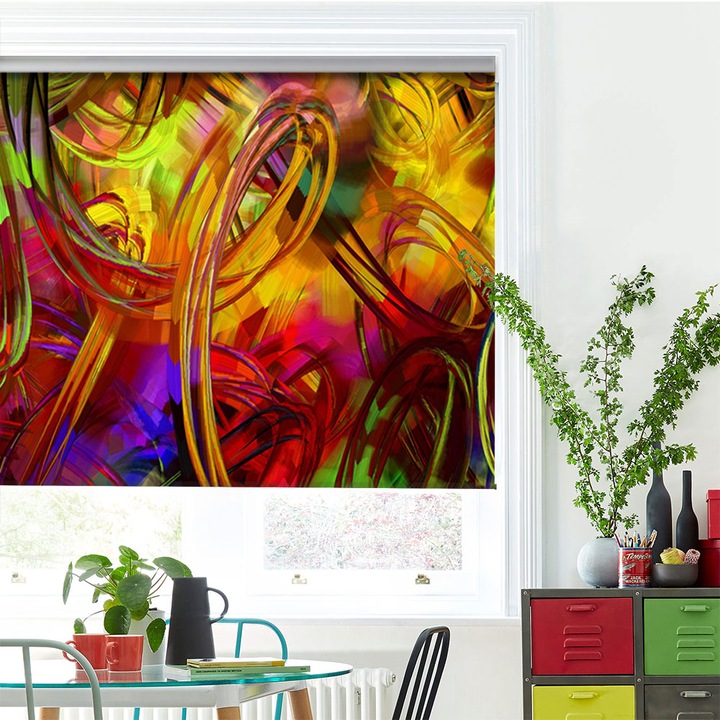 Rolete Art Shade tip Jaluzele cu Rulou si sistem inclus, Colorat, Decoratiuni, Latime 120 cm x Inaltime 250 cm