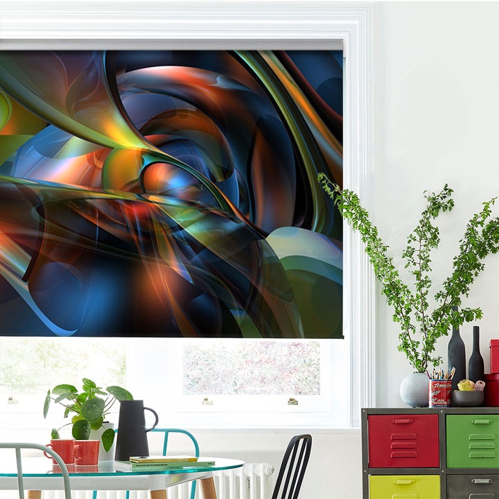 Rolete Art Shade tip Jaluzele cu Rulou si sistem inclus, Nuante, Decoratiuni, Latime 85 cm x Inaltime 250 cm