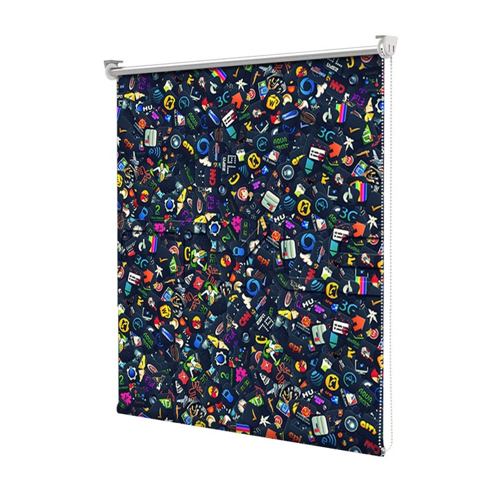 Rolete Art Shade tip Jaluzele cu Rulou si sistem inclus, Culori, Decoratiuni, Latime 115 cm x Inaltime 250 cm