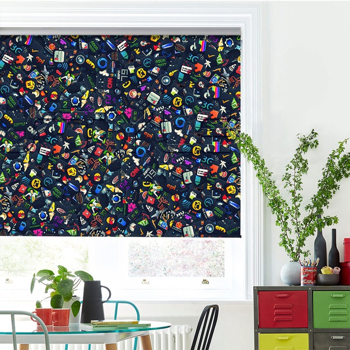 Rolete Art Shade tip Jaluzele cu Rulou si sistem inclus, Culori, Decoratiuni, Latime 115 cm x Inaltime 250 cm