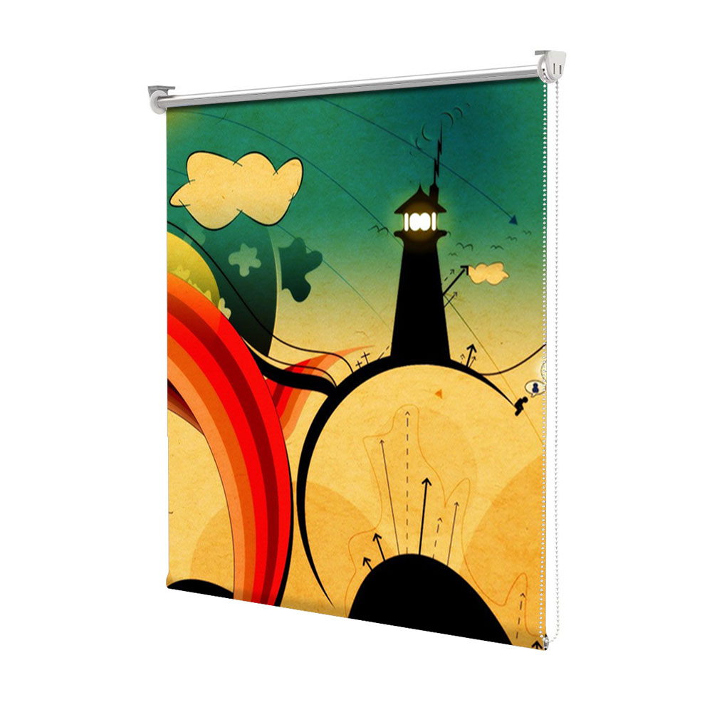 Rolete Art Shade tip Jaluzele cu Rulou si sistem inclus, Desen contemporan, Decoratiuni, Latime 55 cm x Inaltime 190 cm