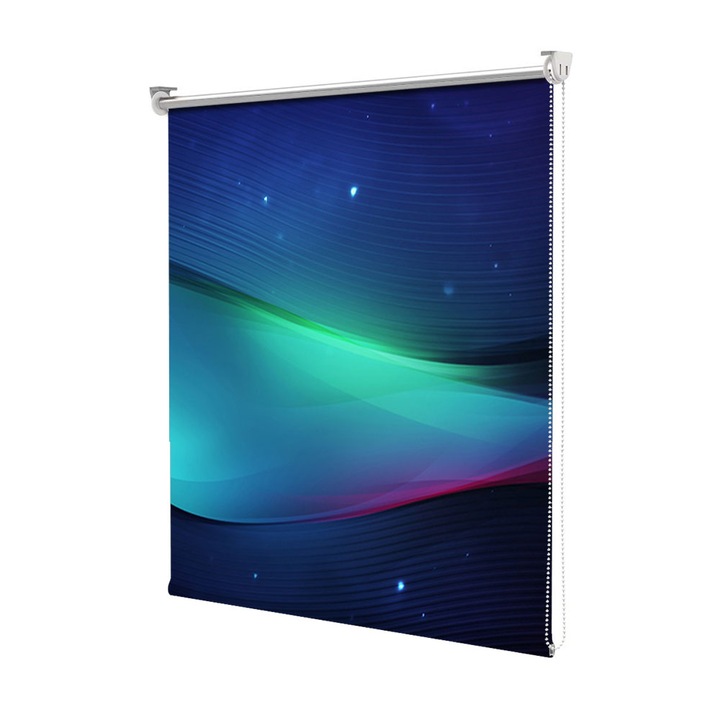 Rolete Art Shade tip Jaluzele cu Rulou si sistem inclus, Unda in spatiu, Decoratiuni, Latime 105 cm x Inaltime 250 cm