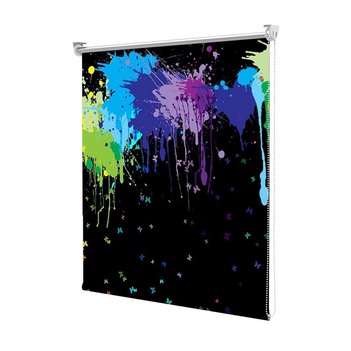 Rolete Art Shade tip Jaluzele cu Rulou si sistem inclus, Pete colorate, Decoratiuni, Latime 45 cm x Inaltime 130 cm