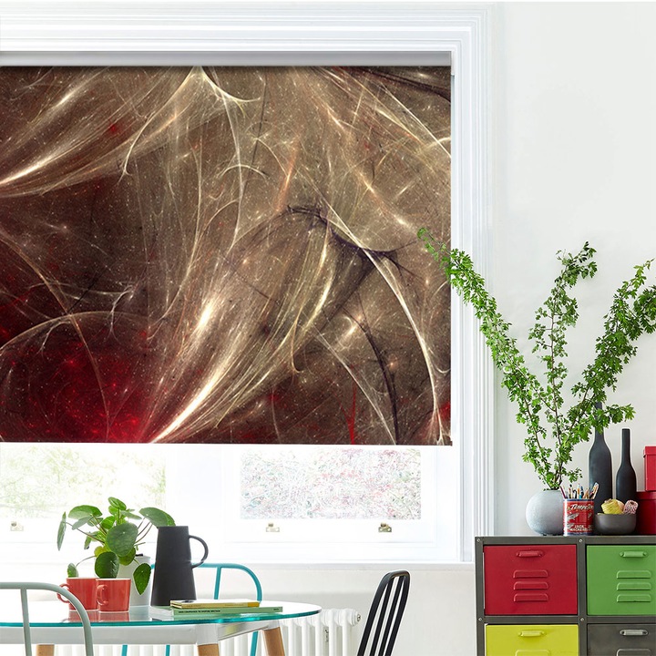 Rolete Art Shade tip Jaluzele cu Rulou si sistem inclus, Aglomeratie, Decoratiuni, Latime 110 cm x Inaltime 250 cm