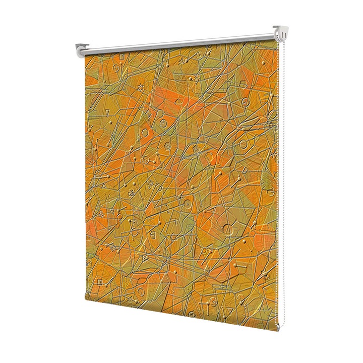 Rolete Art Shade tip Jaluzele cu Rulou si sistem inclus, Textura portocalie, Decoratiuni, Latime 45 cm x Inaltime 130 cm