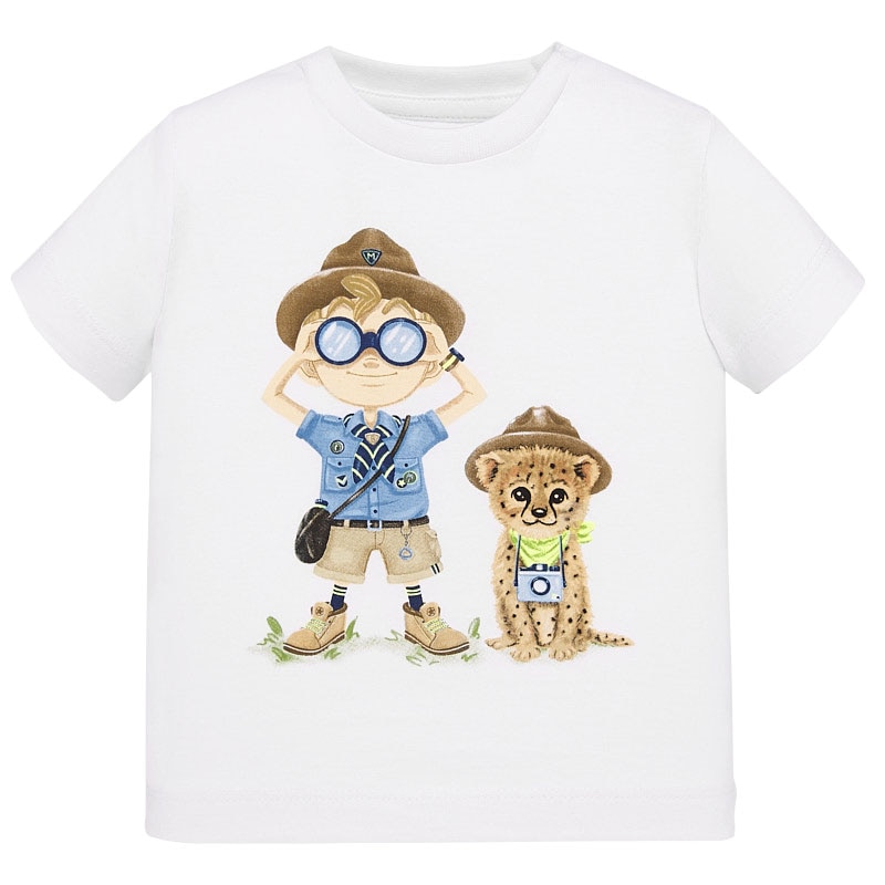 Tricou maneca scurta bebe baiat, Mayoral, Alb
