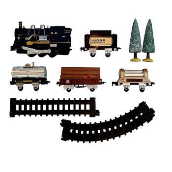 Tren clasic Retro Train cu fum, lungime sina 4 m, locomotiva, 4 vagoane Tren clasic Retro Train cu fum, lungime sina 4 m, locomotiva, 4 vagoane