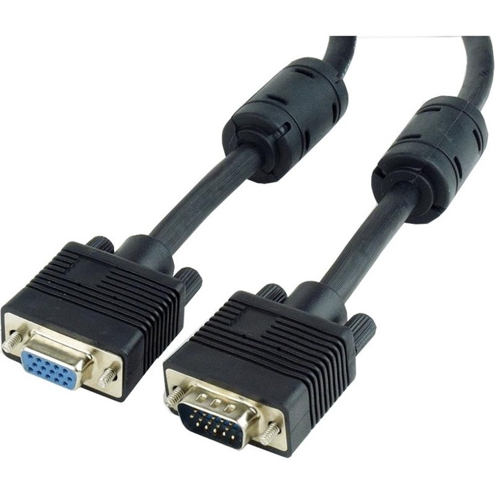 Gembird VGA Hosszabbító kábel, 3m, T / M, dupla árnyékolású, ferrit core, prémium minőségű, fekete, CC-PPVGAX-10-B