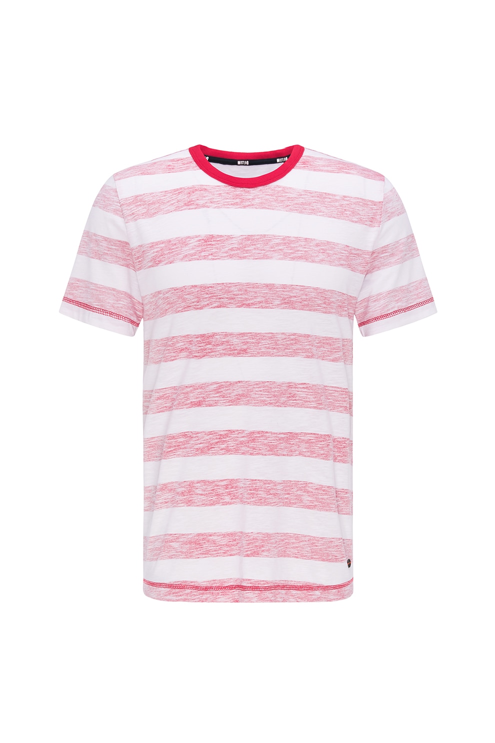 Mustang, Tricou in dungi Alex, Roz pastel/Alb