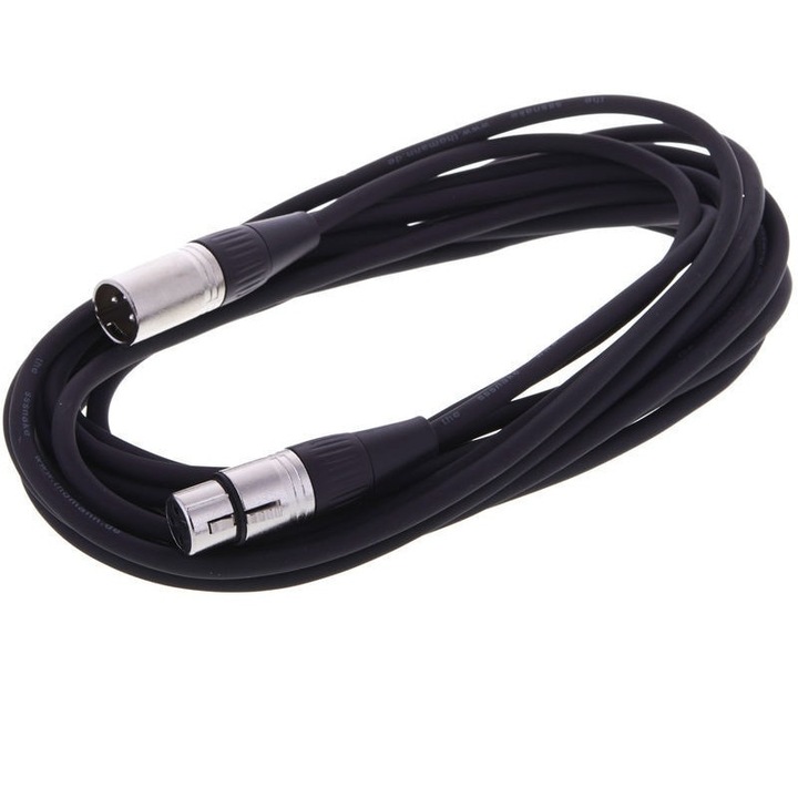 Cablu Microfon sau DMX, SSSNAKE, XLR mama - XLR tata, 10m, negru