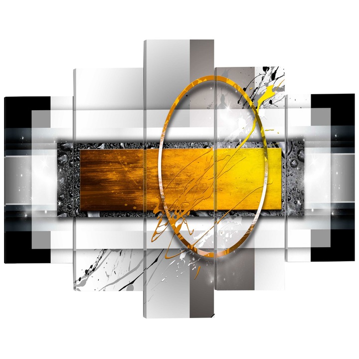 Imagine pe sticla ,5 piese, Shot de Aur , acrilica 200 x 100 cm