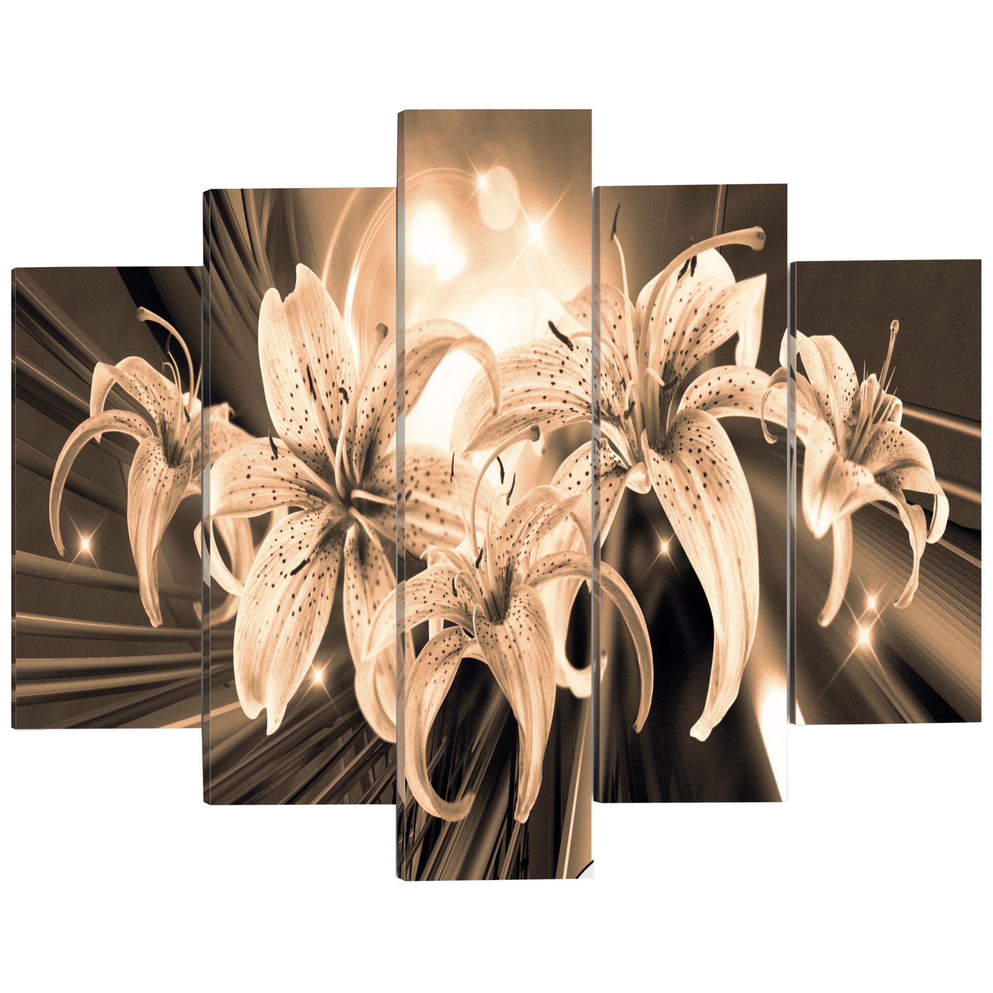 Imagine pe sticla ,5 piese, Buchet de amintiri , acrilica 100 x 50 cm