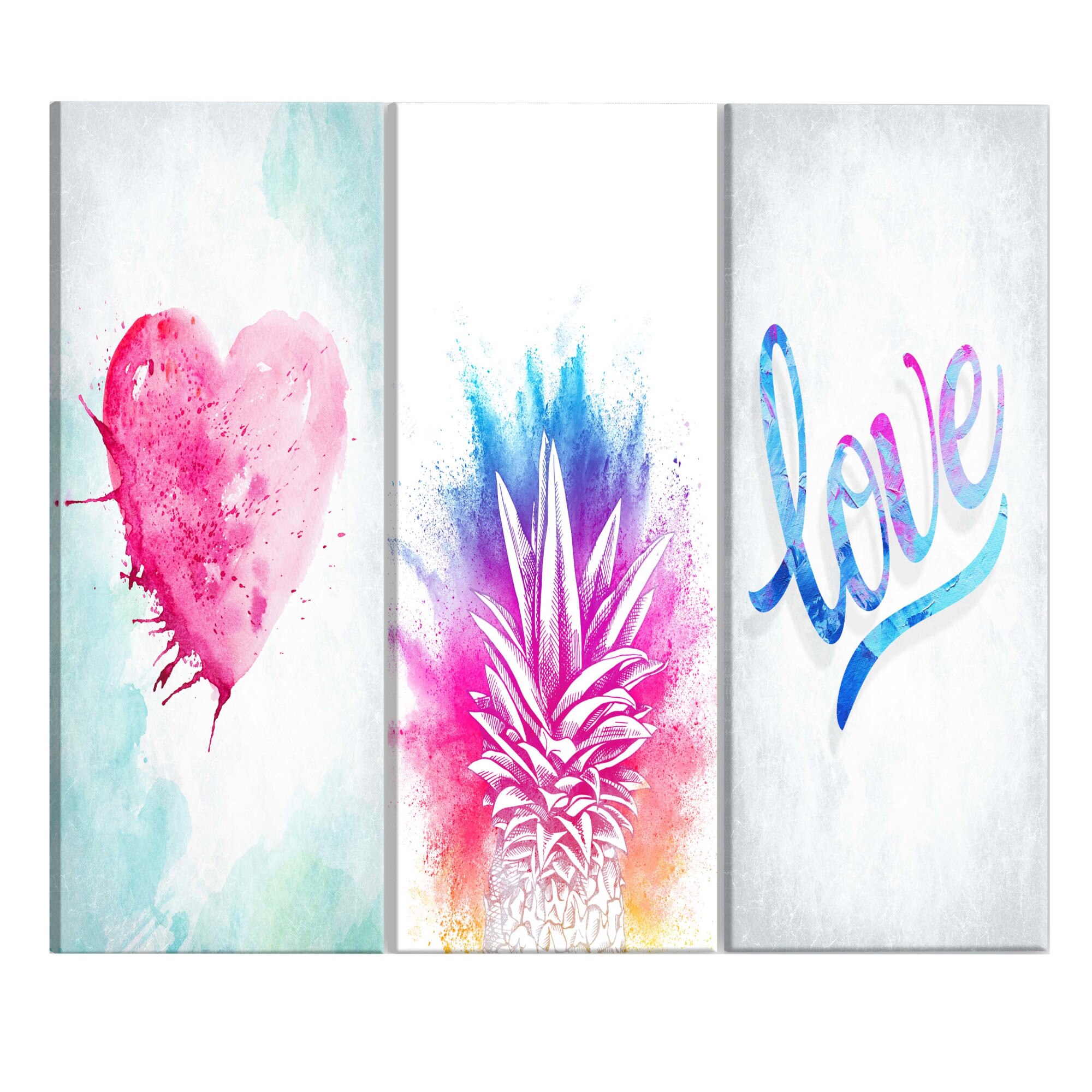Tablou canvas, 3 piese, Praf tropical, 120 x 60 cm