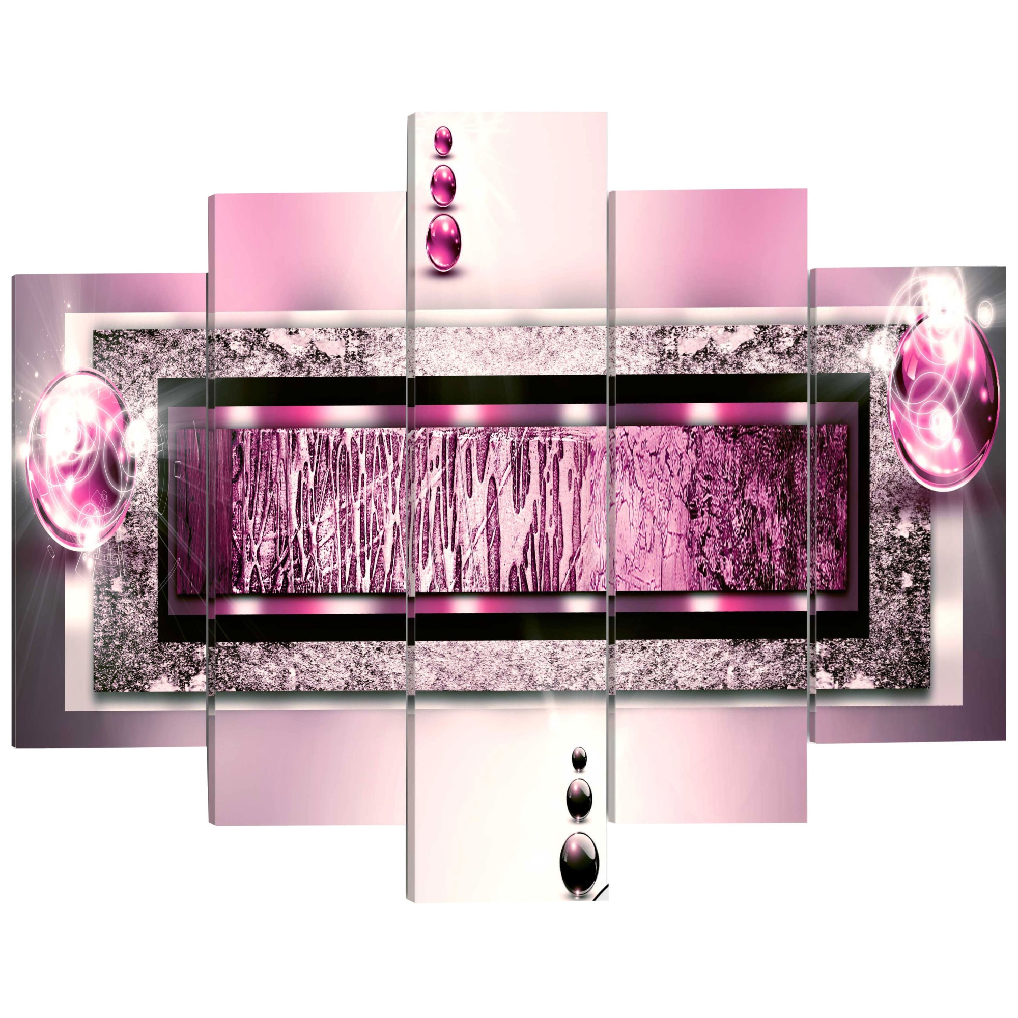 Imagine pe sticla ,5 piese, Visul Cyclamen , acrilica 200 x 100 cm