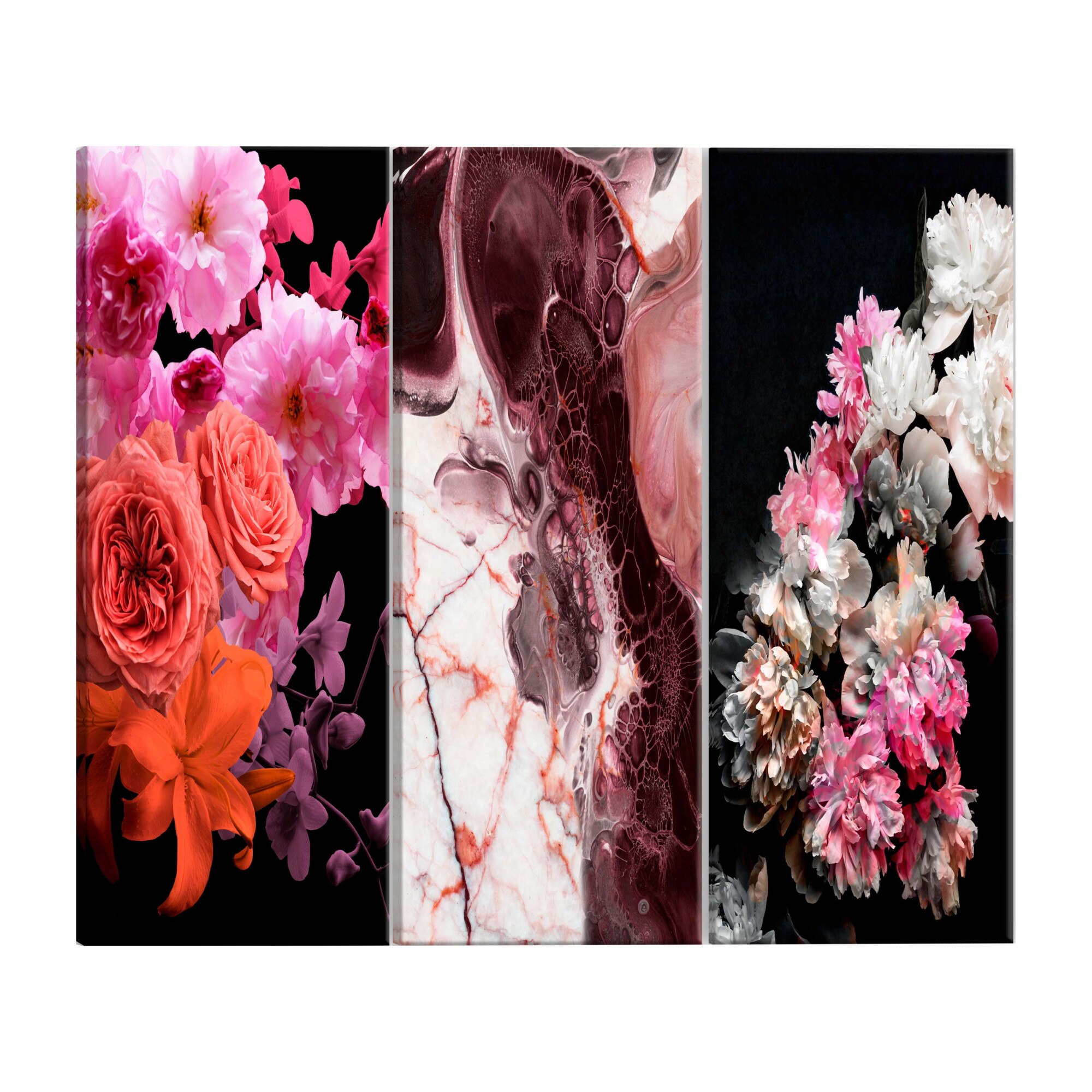 Tablou canvas, 3 piese, Barocul de primavara, 120 x 60 cm