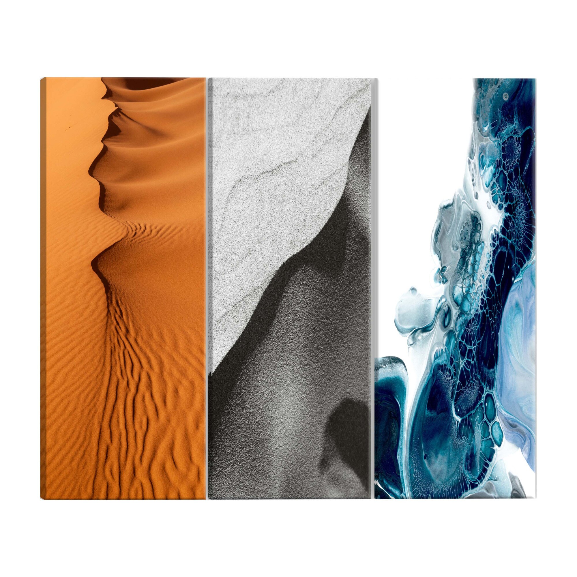 Tablou canvas, 3 piese, Forme de natura, 120 x 60 cm
