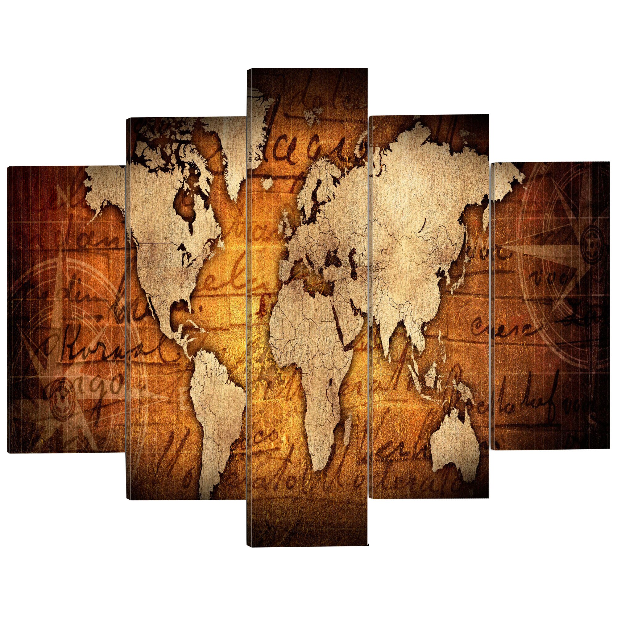 Imagine pe sticla ,5 piese, Harta bronzului I , acrilica 200 x 100 cm