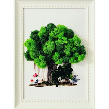 Tablou cu licheni verzi, 36x26 cm, Licheni ART Tablou cu licheni verzi, 36x26 cm, Licheni ART