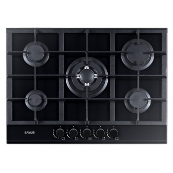 Plita incorporabila Samus PSG-75SG, 5 arzatoare, 68 cm, Sticla Neagra Plita incorporabila Samus PSG-75SG, 5 arzatoare, 68 cm, Sticla Neagra