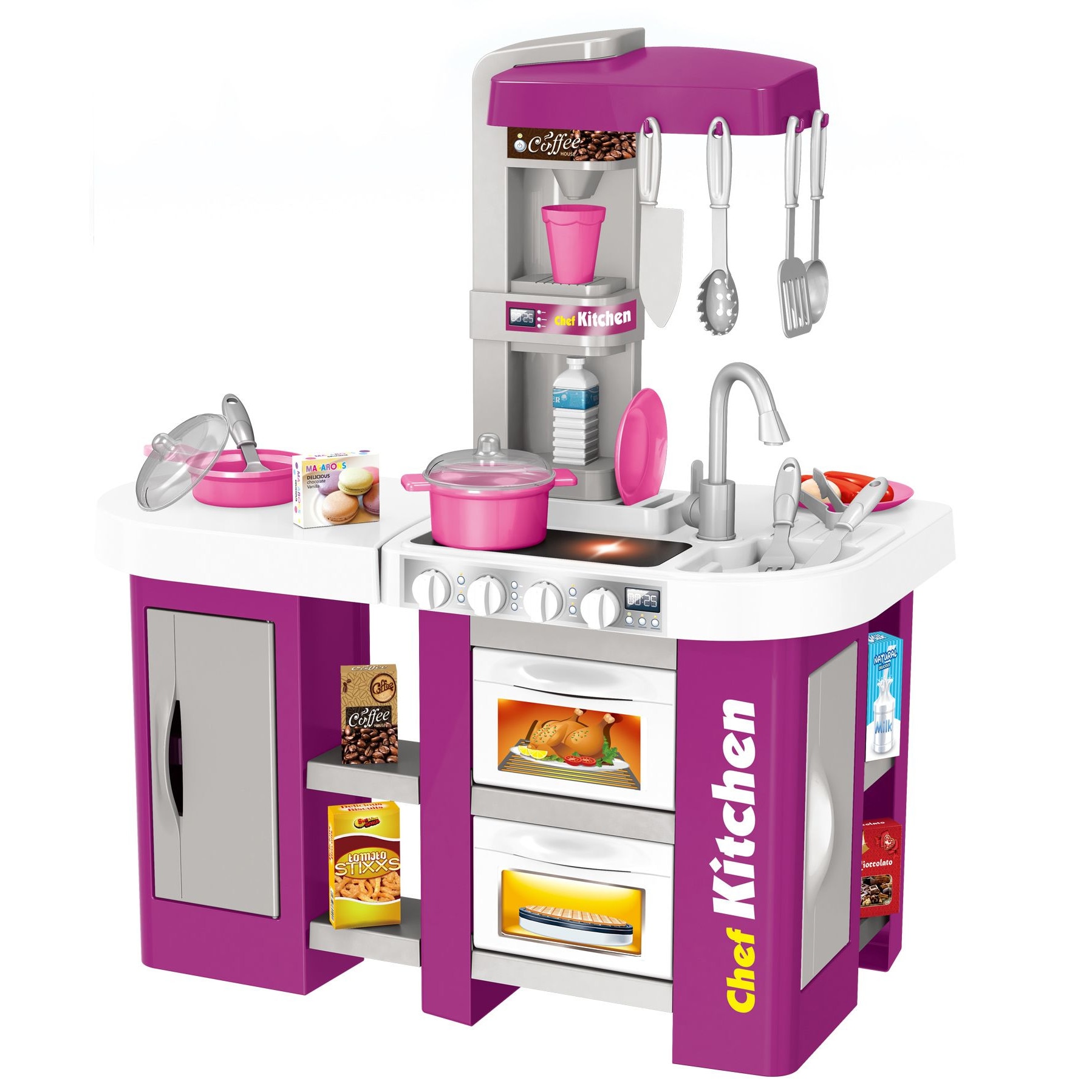 Bucatarie completa multifunctionala pentru copii cu lumini sunete, 