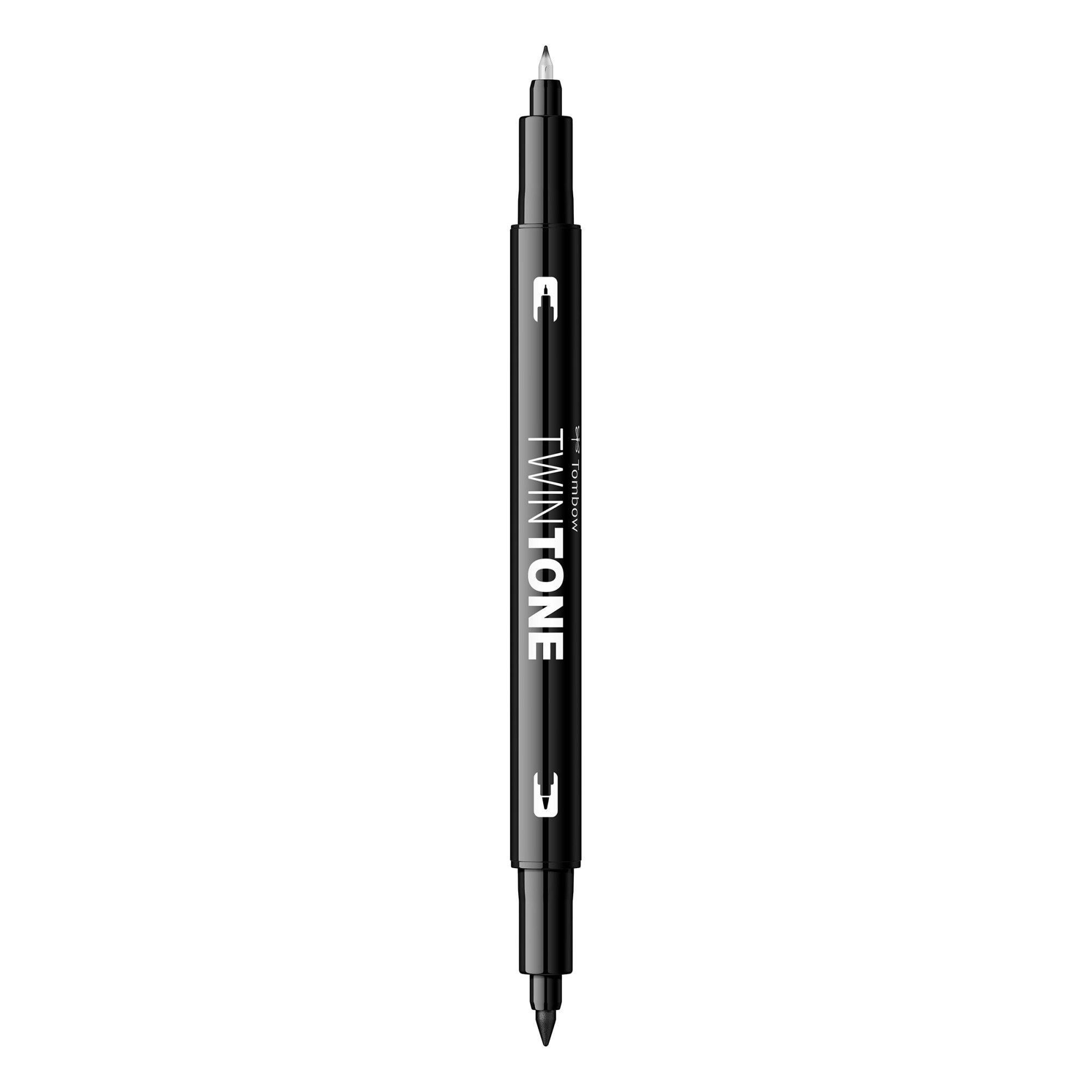 Marker Dual TwinTone Tombow 33 Black, negru