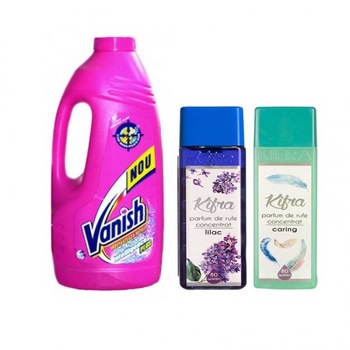 Pachet Kifra Caring 200 ml+ Kifra Liliac 200 ml+ Vanish Roz 1 l Pachet Kifra Caring 200 ml+ Kifra Liliac 200 ml+ Vanish Roz 1 l